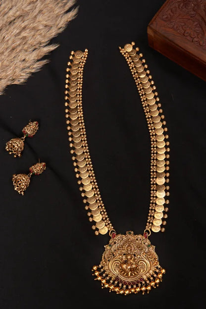 Antique Lakshmi Goddess Kaasu Long Haram Set