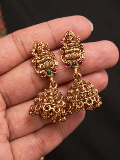 Antique Lakshmi Peacock Haram set with Golden Beads