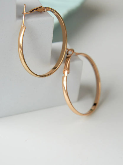 Trendy circle Anti-tarnish hoops
