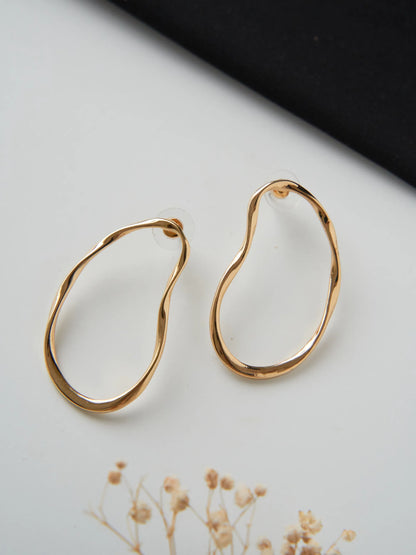 Girls pear shaped gold plated earrings