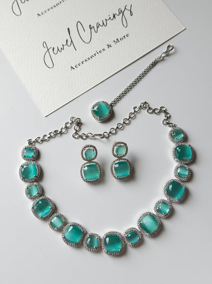 Gorgeous Sequence AD Necklace with Earrings (Colour options available)
