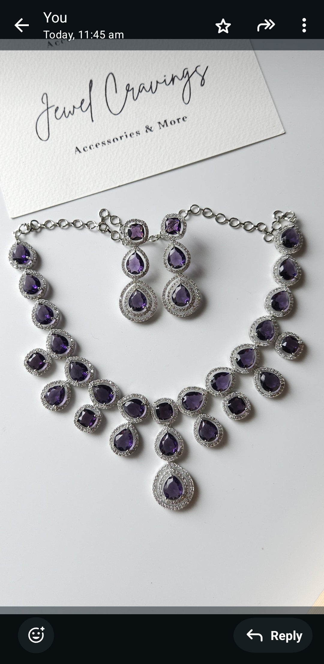 Purple Drop Grand Ad Set with Earrings for Women