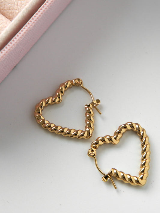Heart twist hoops